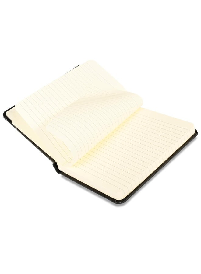 FIS® Executive Notebook, Italian PU Materials, A6 Size(105x148mm,) Round Corners, 96 Sheets, Single Ruled, 70gsm Italian Ivory Paper with Elastic Band Closure, 1 Piece, Black Color-FSNBEXA6BKD1 - Image 5